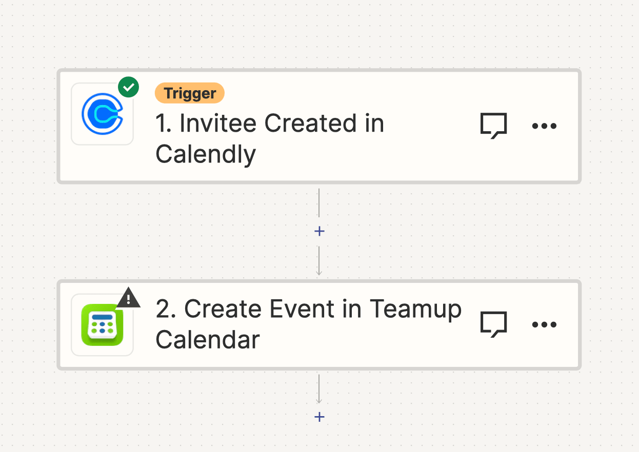 Screenshot of automatic meeting calendar event zap